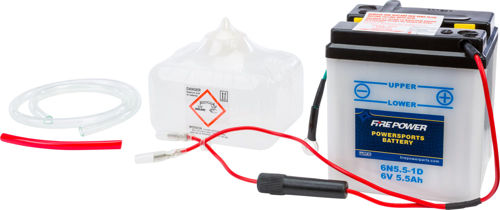 FIRE POWER 6V Standard Battery w/Acid Pack