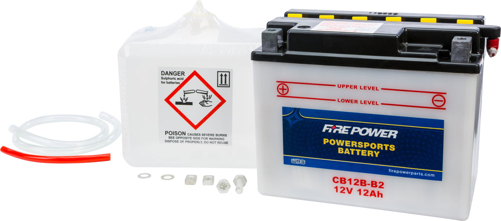 FIRE POWER 12V Heavy Duty Battery w/Acid Pack