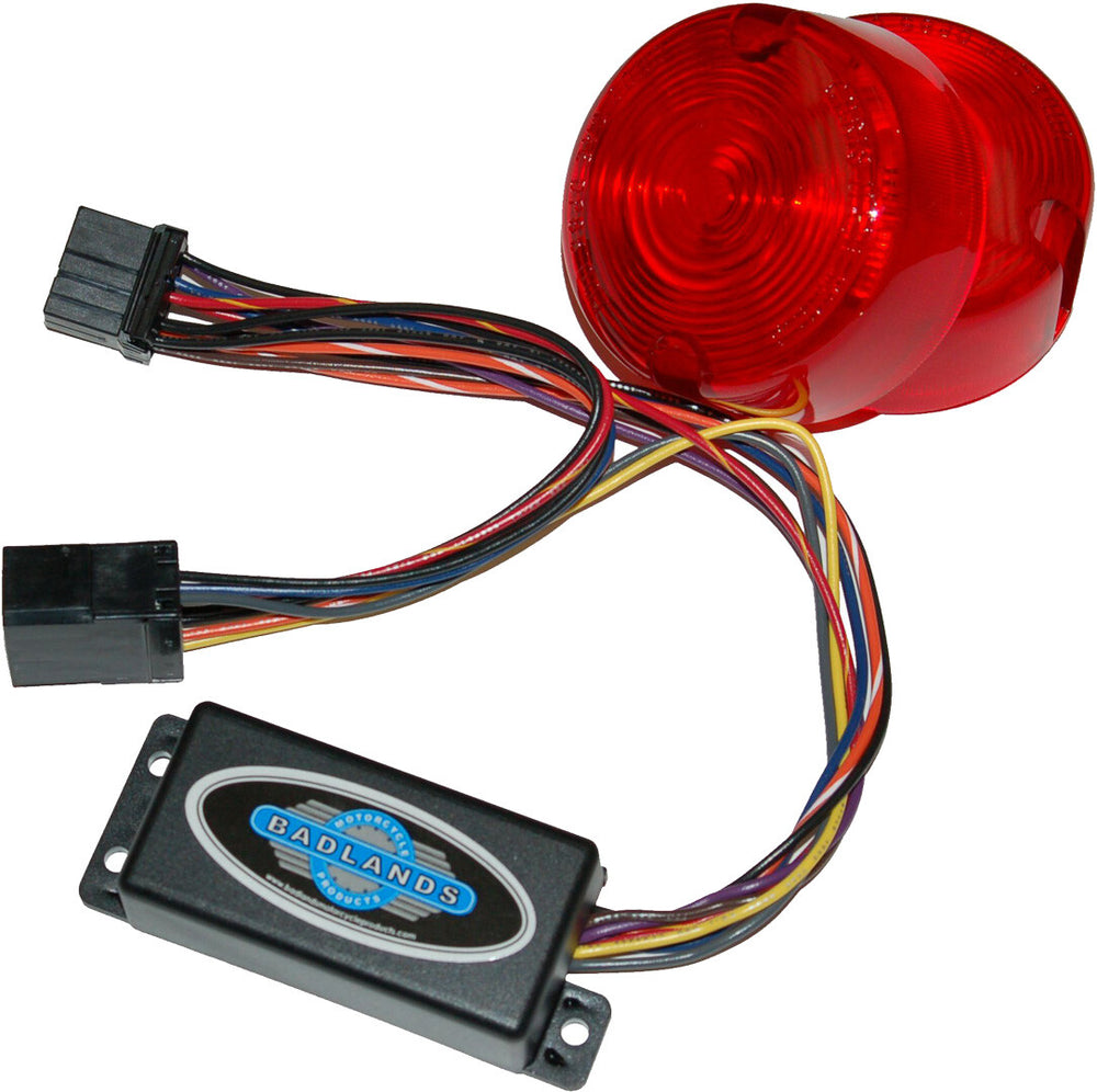 NAMZ CUSTOM CYCLE Run, Brake & Turn Signal Modules with Equalizer & Red Lens Kit