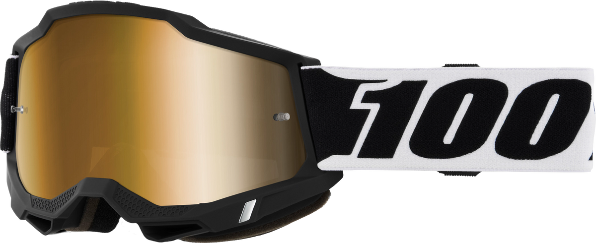 100-PERCENT ACCURI 2 GOGGLE BLCK001 TRUE GOLD MIRROR LENS