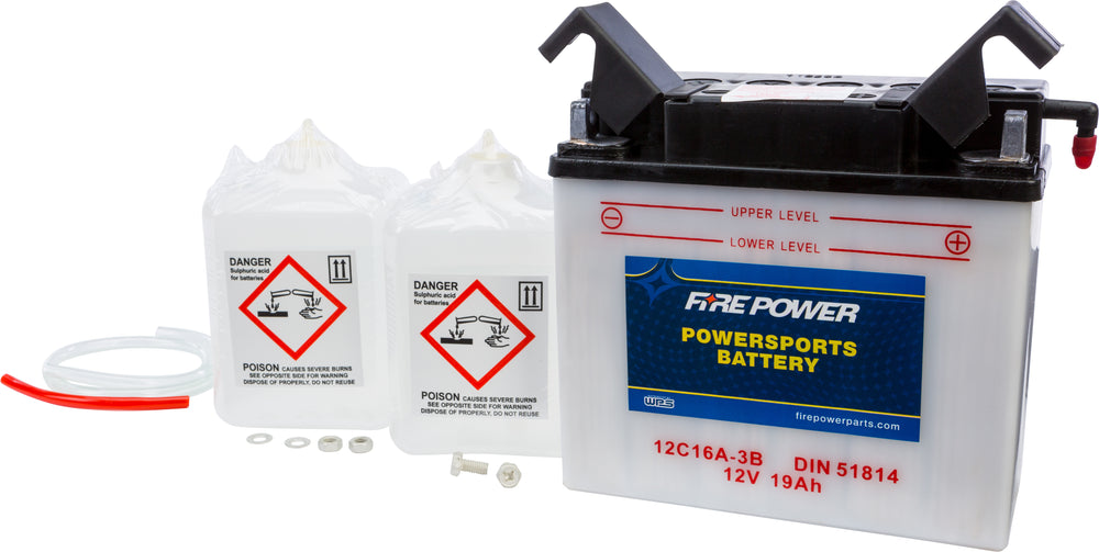 FIRE POWER 12V Standard Battery w/Acid Pack