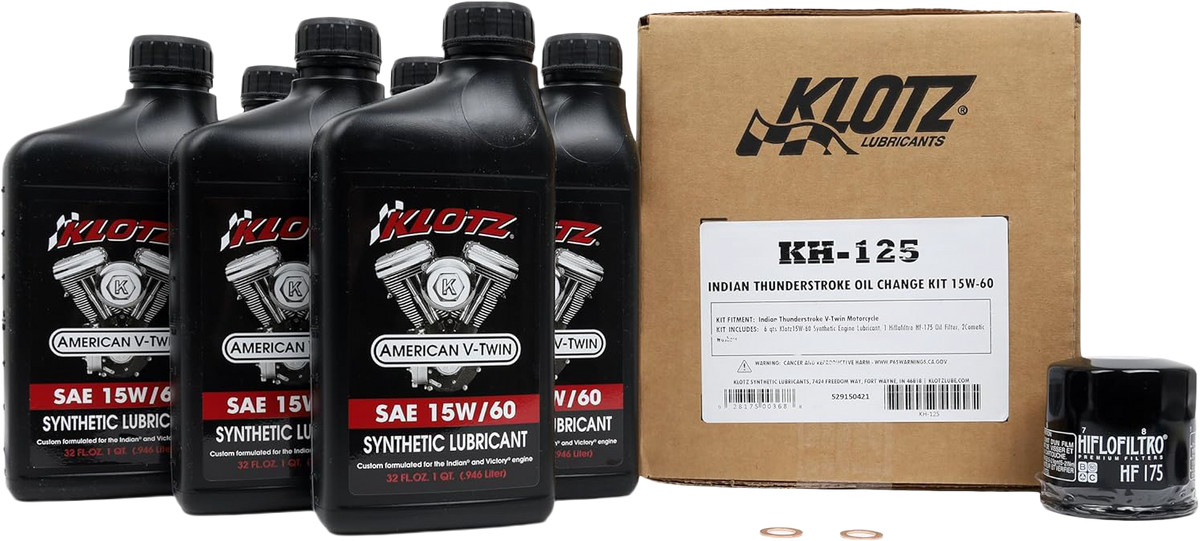 KLOTZ INDIAN THUNDERSTROKE 20W-40 SYNTHETIC OIL CHANGE KIT