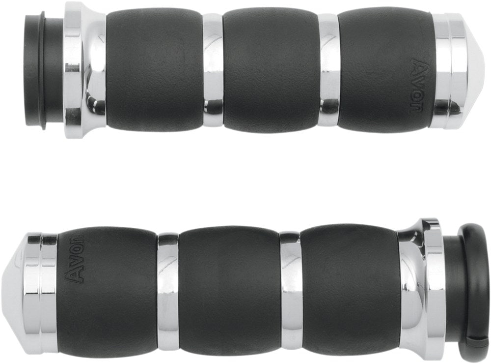 AVON GRIPS 3-Ring Velvet Air Grips - TBW - Throttle Boss - Chrome