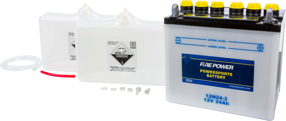 FIRE POWER 12V Standard Battery w/Acid Pack