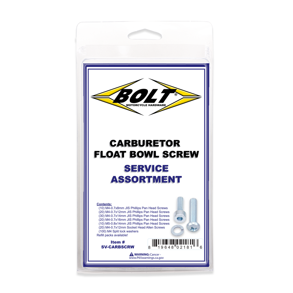 BOLT Carburetor Float Bowl Screw 210/PK
