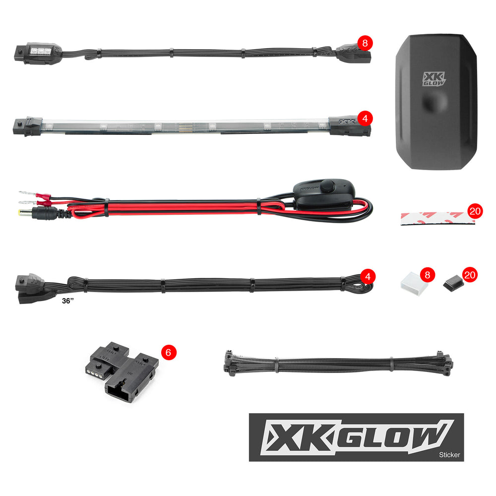 XK GLOW Chrome LED Accent Light Kit