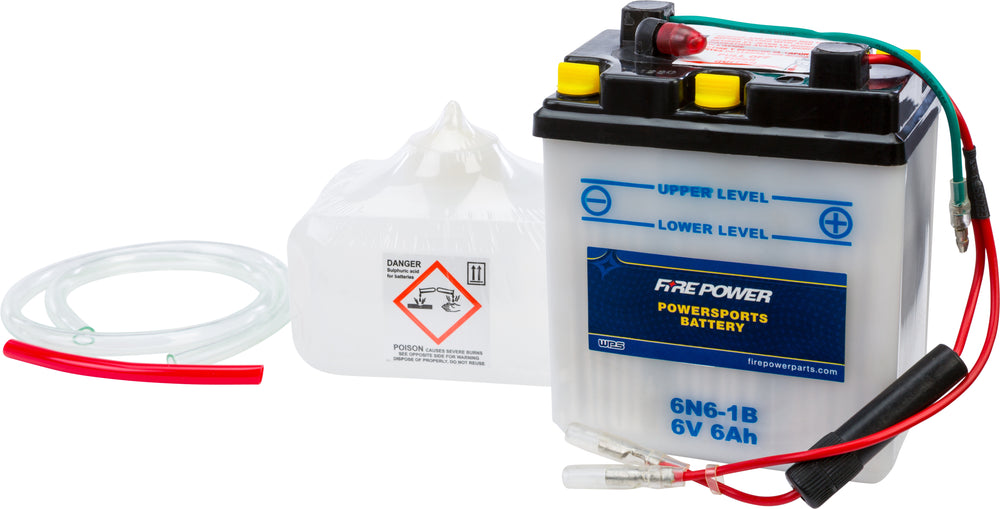 FIRE POWER 6V Standard Battery w/Acid Pack