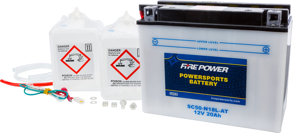 FIRE POWER 12V Heavy Duty Battery w/Acid Pack