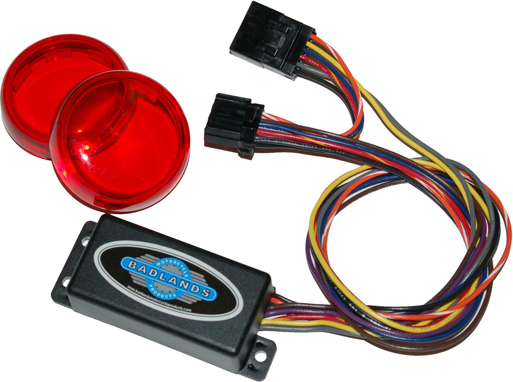 NAMZ CUSTOM CYCLE Run, Brake & Turn Signal Modules with Equalizer & Red Lens Kit