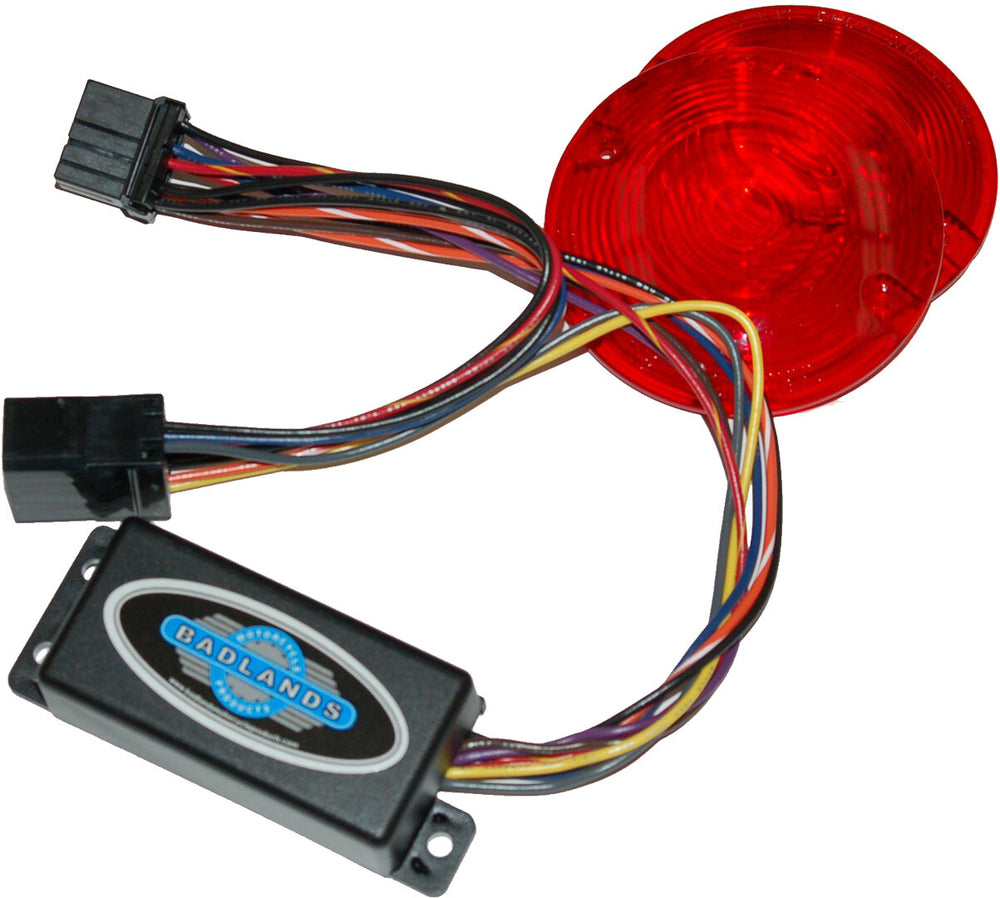 NAMZ CUSTOM CYCLE Run, Brake & Turn Signal Modules with Equalizer & Red Lens Kit