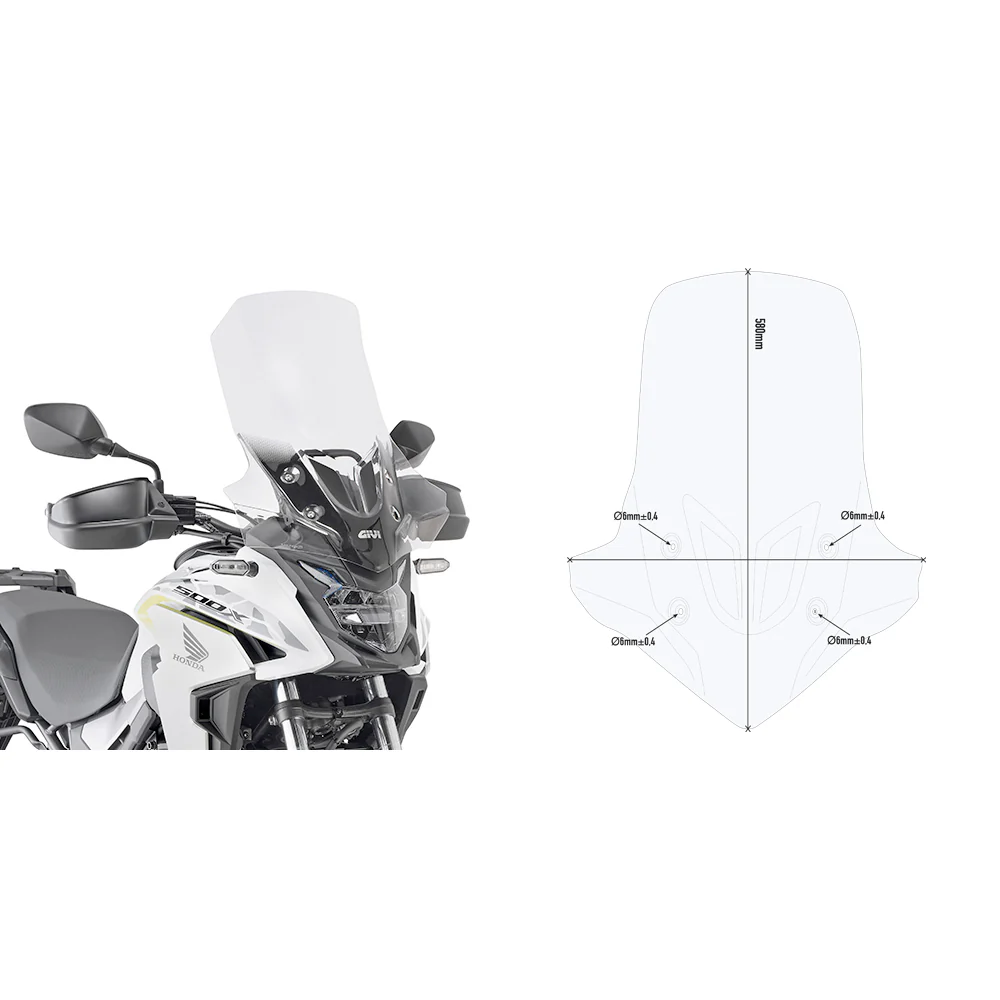 GIVI WINDSCREEN SPECIFIC CLEAR HON