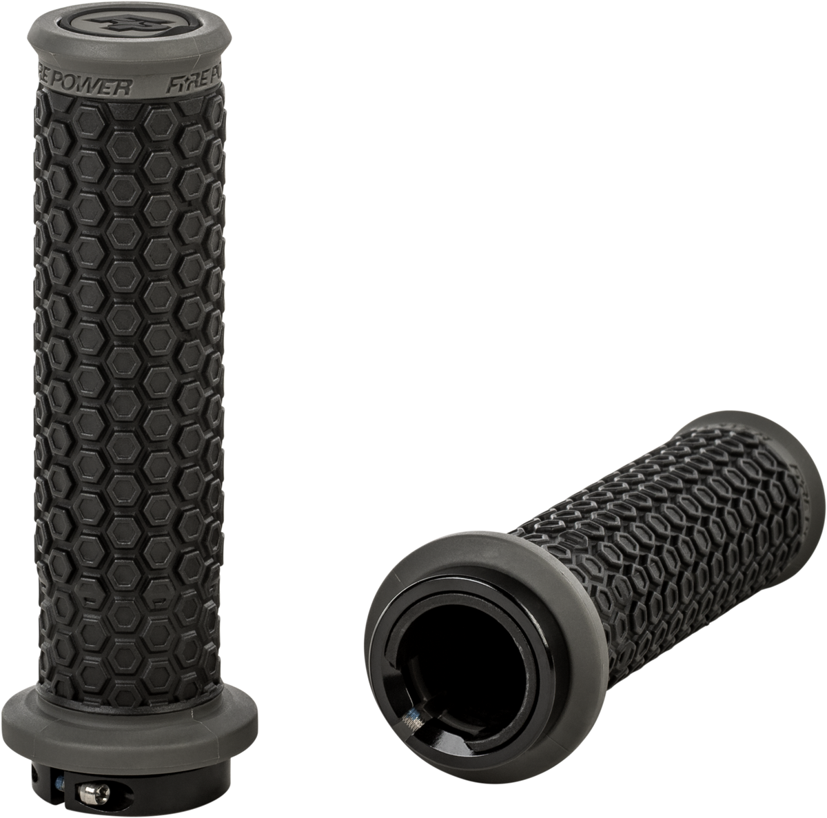 FIRE POWER PILOT ATV LOCK-ON GRIPS BLACK/GRAY