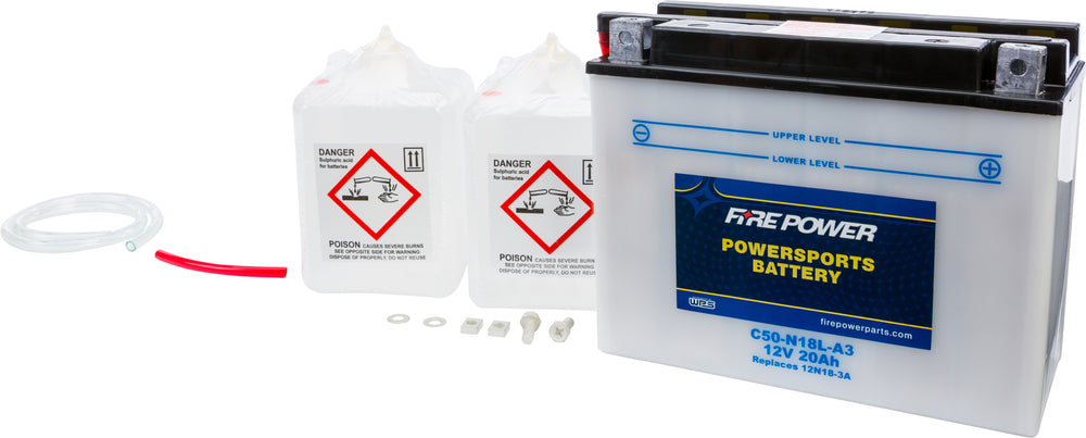 FIRE POWER 12V Heavy Duty Battery w/Acid Pack