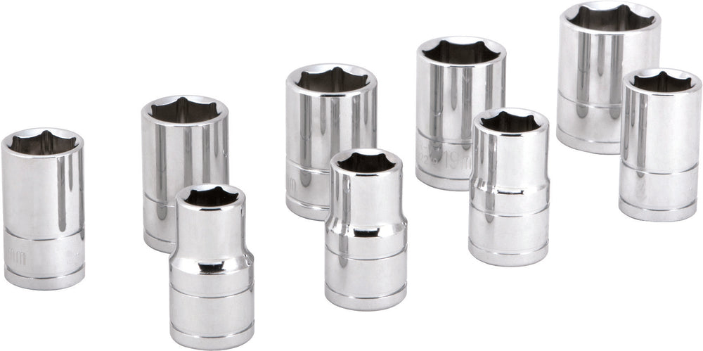 PERFORMANCE TOOL 1/2" Metric Socket Set