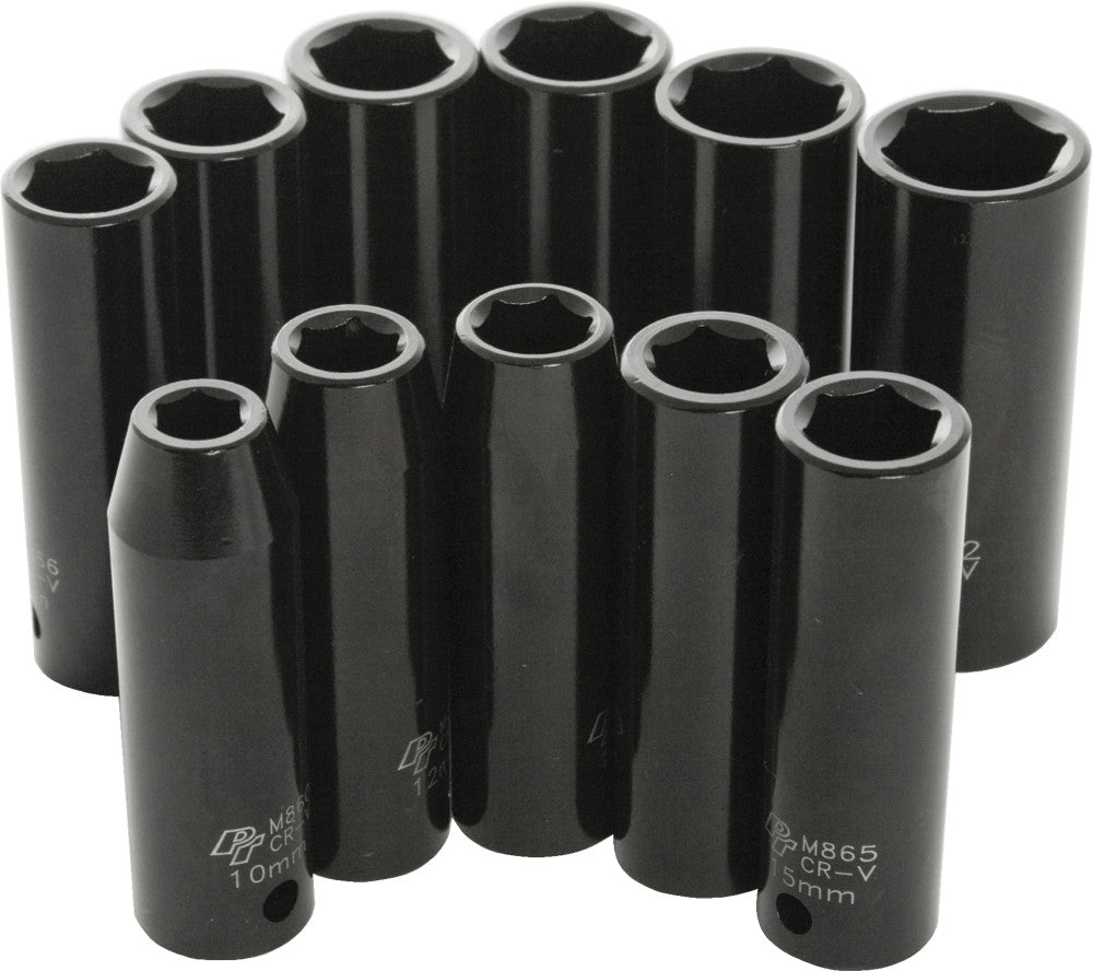 PERFORMANCE TOOL 1/2" Metric Impact Socket Set