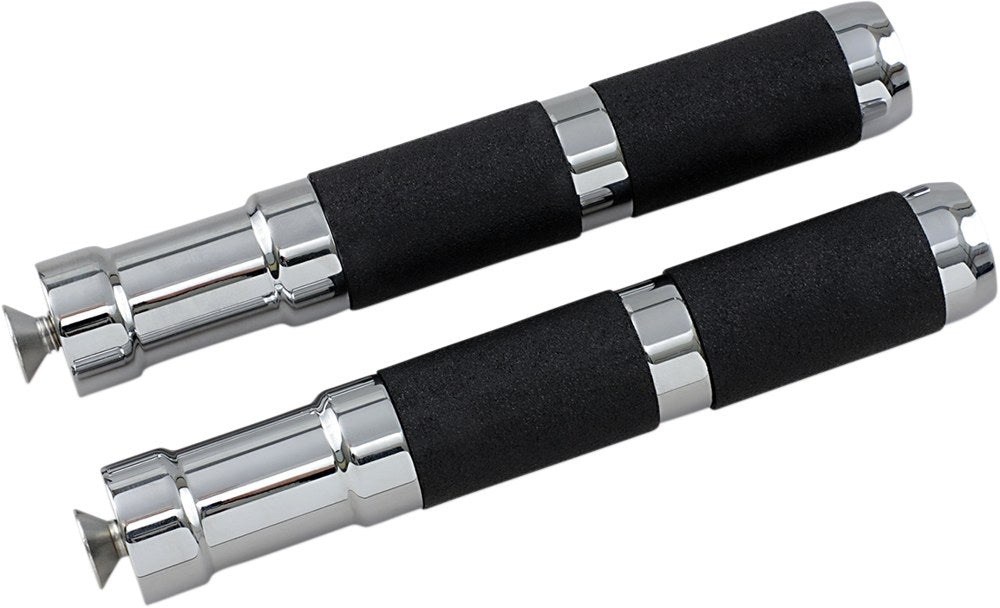 ACCUTRONIX Rubber Foot Pegs - Rigid Mount - Chrome/Black